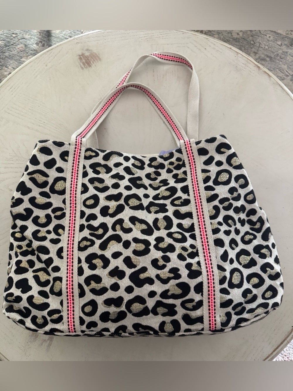 American and Beyond Ex Lg Sparkly Beaded Sequins Leopard Print Tote Bag - Picture 10 of 10